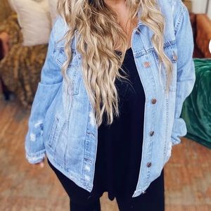 Oversized light denim jacket